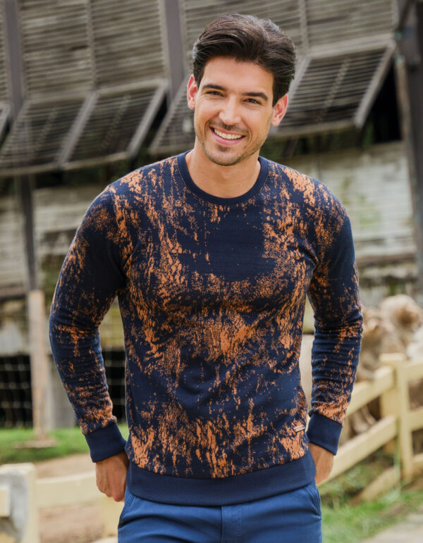 Navy Texture Sweatshirt