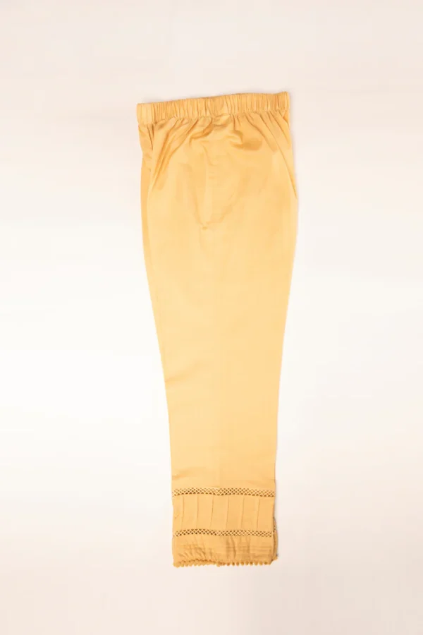 Golden Embroidered Straight Trousers