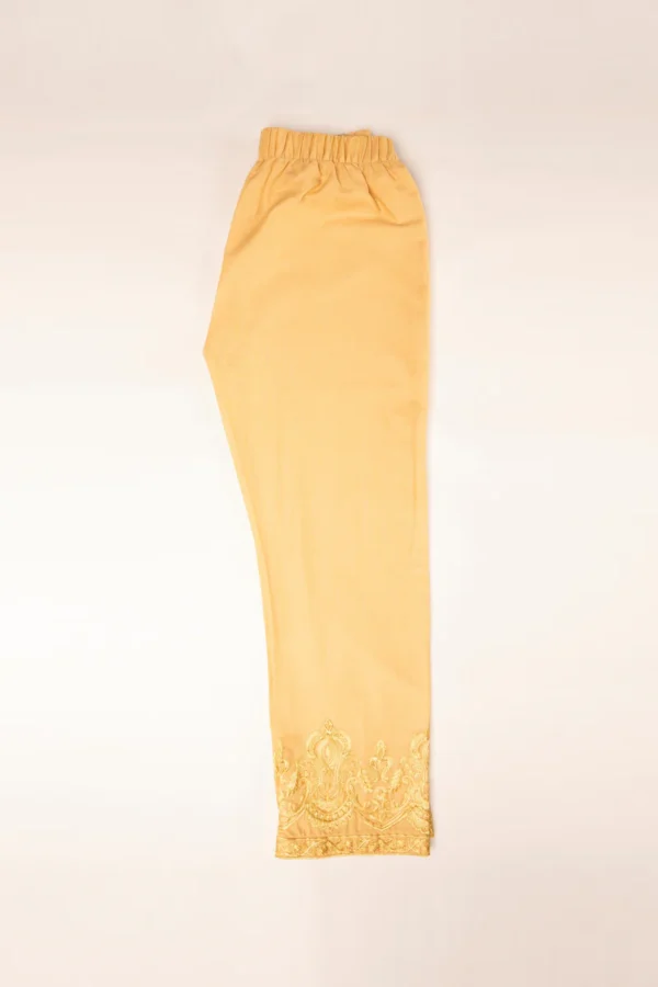 Golden Pleats Straight Trousers