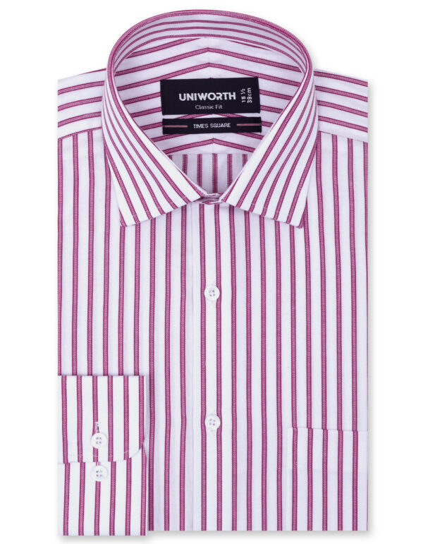 Maroon Stripe Classic Fit Shirt