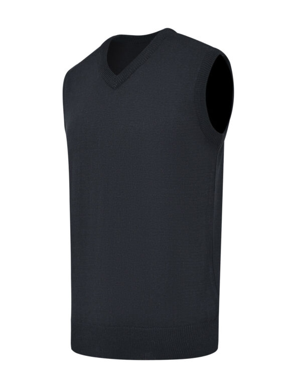 Black Plain V-Neck Sleeveless Sweater