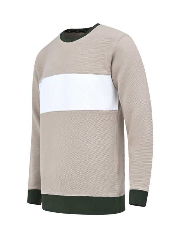 Beige Color Block Sweatshirt