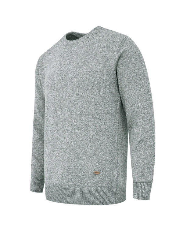 Olive Dotted Crew Neck Sweater